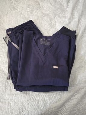 Womens Figs Scrub Set Navy Blue Color